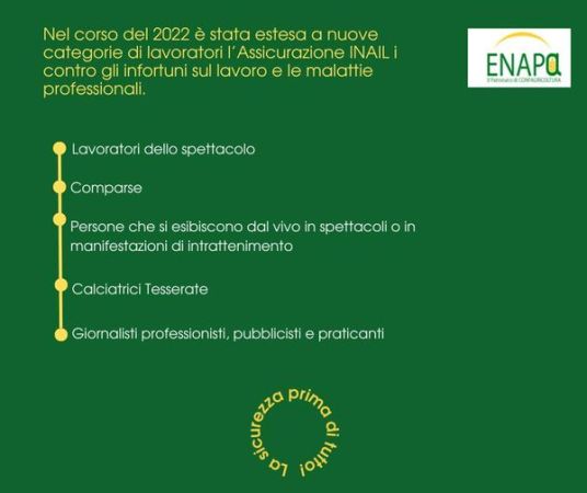 Estesa a nuove categorie di lavoratori l’Assicurazione INAIL  contro gli infortuni sul lavoro e le malattie professionali